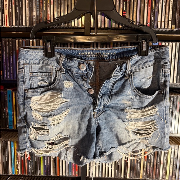 American Eagle Outfitters Pants - American Eagle Outfitters Women's Ripped Light Blue Jean Shorts
